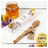 Traditional Olive Wood Honey Dipper - Durable & Warp-Resistant, Preserves Honey Purity, 1pcs, 6.3 Inch
