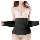 Postpartum Girdle C-Section Recovery Belt Back Support Belly Wrap Belly Band Shapewear (Black,L)