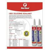 Red Devil 081650 100% Silicone Sealant Architectural Grade, 9.8 oz., Gray, 1 Pack