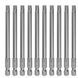 VESTTIO T30 Security Torx Bit Set, Tamper Proof Star Bits Set, Drill Bit Set, 10PCS, 1/4 Inch Hex Shank, 4 inch Length, S2 Alloy Steel, for Power Screwdriver Impact Driver, with Storage Case