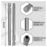 VESTTIO T30 Security Torx Bit Set, Tamper Proof Star Bits Set, Drill Bit Set, 10PCS, 1/4 Inch Hex Shank, 4 inch Length, S2 Alloy Steel, for Power Screwdriver Impact Driver, with Storage Case