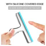 HOUSE AGAIN 6 Pack Stainless Steel Chip Bag Clips Covered with Colorful Silicone - NO More Sharp Edges - Color Coded for Food Bags - Air Tight Seal, Heavy Duty for Kitchen and Office, 5 Inches-Silver