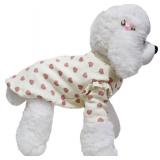 Petitebella Hearts Print Fleece Puppy Dog Tee (Medium, Beige)