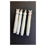 Nuanchu 4 Pcs Rabbit Shaped Taper Candles White Rabbits Candle Easter Table Centerpieces Easter Day Candlesticks Gifts Cute Farmhouse Decoration for Dinner Eastertide