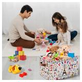 JOPJOLIW Paris Themed Storage Basket - Eiffel Tower Print Collapsible Bin with Handles - Eiffel Tower Toy Bins - Eiffel Tower Pattern Storages Bin for Kids Clothes, Gifts, Books