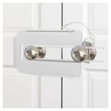 French Door Lock | Adjustable Double Door Reinforcement Lock for French Doors Home Security | Add High Security to Prevent Home Unauthorized Entry | Unibody Aluminum Construction (White)
