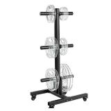 Fitvids 2-Inch Olympic Weight Plate Tree, Square w/Wheels, Black *incomplete*