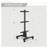 Fitvids 2-Inch Olympic Weight Plate Tree, Square w/Wheels, Black *incomplete*