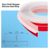 Elvone T-Shaped Door Draft Stopper, 1.97 in x 10 Ft Silicone Seal Strip for Windows Gaps, Weather Stripping Seal Strip Shower Sweep, Clear