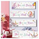 Yulejo Unicorn Wall Decor Girls Rainbow Wall Art Unicorn Room Decor Rainbow Motivational Inspirational Room Bedroom Decorations for Christmas Girls Kids Bedroom Nursery Decorations Gift (Cute Style)