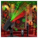 Christmas Projector Lights Outdoor, Laser Lights Outdoor with 8 Christmas Patterns, 2 Colors, Remote & Timer, Waterproof Light Projector for Indoor Outdoor Holiday Decoration