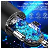 ãMFi CertifiedãiPhone 17 Car Charger Fast Charging, Braveridge 75W USB C PD&QC Car Power Cigarette Lighter USB Charger with 6FT Type C Coiled Cable for iPhone 17/17 Pro Max/16/15/Galaxy S25/