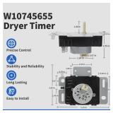 W10745655 W10857612 418-619-20-B5 Dryer Timer Compatible with Whirlpool Amana Dryer Timer NED4655EW1 YNED4655EW0 4KNED3100JW0 4KNED4605FW0, WPW10745655 Replaces AP6003908 PS11731366
