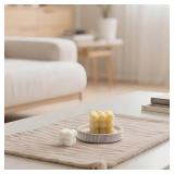 WORHE Candle Holders Italy Premium Natural Marble Candlestick Holder for Jar Pillar Candles Large Round Coaster Plate Jewelry Tray Centerpiece for Wedding Dining Table Home Decor Light Grey (WH074)