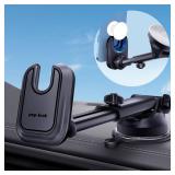 pop-tech Car Phone Mount for Pop Socket: Suction Cup Cell Phone Holders for Automobile Dashboard Windshield Window - Dash Mounted Cellphone Stand Black Fits Thick Socket Wallet Grip for iPhone Samsung
