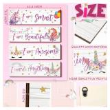 Yulejo Unicorn Wall Decor Girls Rainbow Wall Art Unicorn Room Decor Rainbow Motivational Inspirational Room Bedroom Decorations for Christmas Girls Kids Bedroom Nursery Decorations Gift (Smart Style)