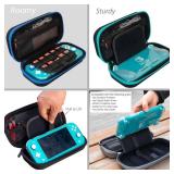 ButterFox Extra Large Carrying Case for Nintendo Switch Lite, Fits Charger, Compatible with JETech Protective Case and Most Grips, Game and Accessories Storage (Turquoise Blue/Black)
