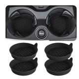 Zpana 4PCS Car Cup Holder Coasters, Silicone Non-Slip Vehicle Cup Recessed Mats, Sift-Proof Automotive Interior Drink Insert Decor Accessories, Universal for SUV, Sedan, Truck (Black)