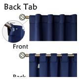 BGment Rod Pocket and Back Tab Blackout Curtains for Bedroom - Thermal Insulated Room Darkening Curtains for Living Room, 42x63 inch, 2 Window Curtain Panels, Navy Blue