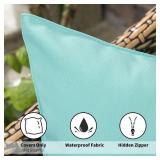MIULEE Pack of 2 Decorative Pillow Covers Square Cushion Sham Throw Pillowcase Summer Shell Waterproof for Indoor Couch Chair Sofa Patio 16x16 Inch Light Green