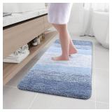 Arotive Microfiber Bathroom Rugs, Shaggy Soft and Absorbent Bath Rug, Non-Slip, Thick Plush Machine Washable Dry Bath Mats for Bathroom, Tub and Shower, 44x24, Light Blue, Rectangular