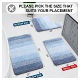 Arotive Microfiber Bathroom Rugs, Shaggy Soft and Absorbent Bath Rug, Non-Slip, Thick Plush Machine Washable Dry Bath Mats for Bathroom, Tub and Shower, 44x24, Light Blue, Rectangular