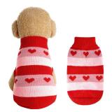 Rbenxia Dog Heart Knitted Sweater Warm Pet Dogs Clothes Winter Dog Outfits for Small Puppy Cat Pets (Red, M)