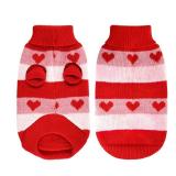 Rbenxia Dog Heart Knitted Sweater Warm Pet Dogs Clothes Winter Dog Outfits for Small Puppy Cat Pets (Red, M)