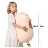 24\" Giant Cute Kitten Plush Squishy Pillow Toy, Soft Cat Stuffed Animals, Big Kitty Pet Cushion Plushies Gift for Kids Girls Boys, Birthday, Halloween, Christmas