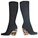 Ladies cheetah pattern heel boots size 6.5