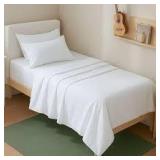 Twin size white bed sheet set bed sheen blanket