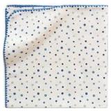 White and Blue Polka swaddle blanket