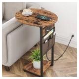 Vagusucc C Shaped End Table Small Couch Side Table