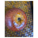 Wooden Apple Crate with Fresh Picked Plastic Apples and Pears