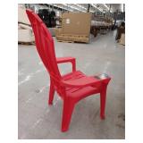 Big Easy Adirondak Patio Chair With Cup Holder, Cherry Red
