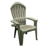Adams Big Easy Outdoor Resin Adirondack Chair with Cup Holder  Gray