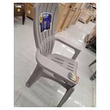 Adams Big Easy Outdoor Resin Adirondack Chair with Cup Holder  Gray
