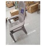 Adams Big Easy Outdoor Resin Adirondack Chair with Cup Holder  Gray
