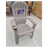 Adams Big Easy Outdoor Resin Adirondack Chair with Cup Holder  Gray