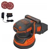 BLACK+DECKER 20V MAX Orbital Sander, Cordless, 12,000 OPM, 2 Sandpaper Sheets, Battery and Charger Included (BDCRO20C)