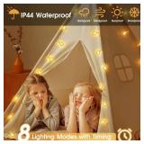 Heceltt 98.4ft 300LED Globe String Lights Outdoor,Crystal Fairy Light IP44 Waterproof Outdoor Hanging Decorative Lights for Home Tent Patio Garden Party Wedding Decor