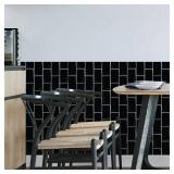 WALPLUS Upgraded Backsplash Tile Peel and Stick for Kitchen Wall Stick On Backsplash Tile for Bathroom Adhesive Glossy Heat Resistant Sticky Backsplash for Kitchen 11.8" x 11.8" Black 12 Sheets