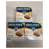 THREE BOXES - CLIF BUILDERS Protein Bars Crispy Almond Salted Caramel, Reduced Sugar, Gluten Free, 6ct
