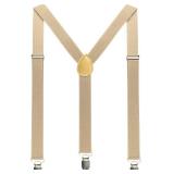 JEMYGINS Solid Color Mens Suspender with 3 Strong Clips Adjustable Braces