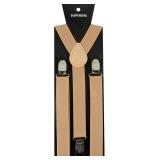 JEMYGINS Solid Color Mens Suspender with 3 Strong Clips Adjustable Braces
