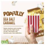 TWO BOXES - POPFULLY Sea Salt Caramel Popcorn Fully Pops, Sharing Bags, Sweet & Salty, Big Pop, Micro Popcorn Bags, 3-Pack