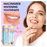 Niacinamide Whitening Toothpaste,Niacinamide Intensive Whitening Toothpaste, Niacinamid Toothpast,Niacinamide White Toothpastes,Complete Care Toothpastes,Remove Tooth Stains  2 PCS