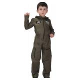 Brcus Boys Air Force Fighter Pilot Role Play Halloween Cosplay Costumes Set Jumpsuit XL