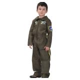Brcus Boys Air Force Fighter Pilot Role Play Halloween Cosplay Costumes Set Jumpsuit XL