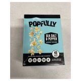 2 Boxes! POPFULLY Sea Salt & Pepper Popcorn, Sharing Bags, Savory Flavor, Big Pop, Micro Popcorn Bags - 3-Pack/each